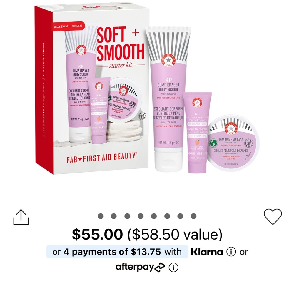 First Aid Beauty KP Bump Eraser Body Scrub and Lotion Set